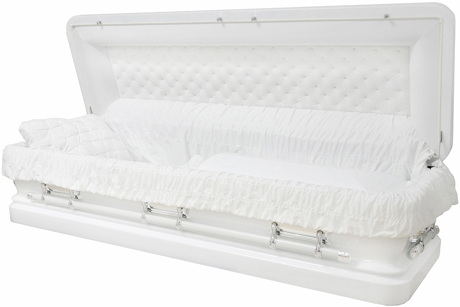 9980-FC- Full Couch 18gaWhite Finish, White VelvetSilver Hardware