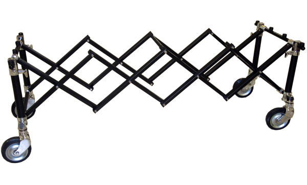 CT-103 - Black - Heavy Duty Church Truck, 22"highAnnodized Alum, 1000# Cap, 6" locking wheels