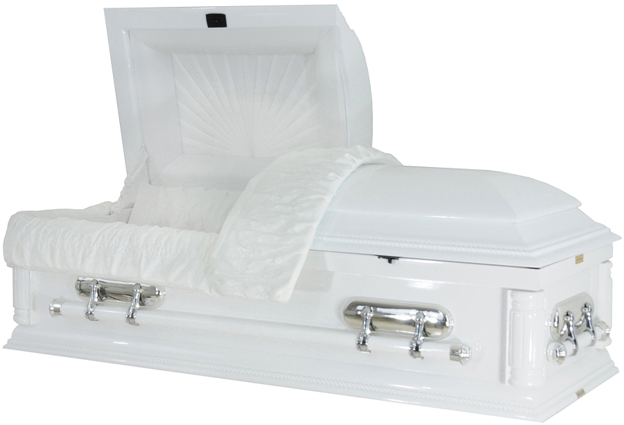 8931Child-56"-Solid White WoodChild's CasketInterior 18 3/8" x 56"Outside 59.5"x24"Wx2