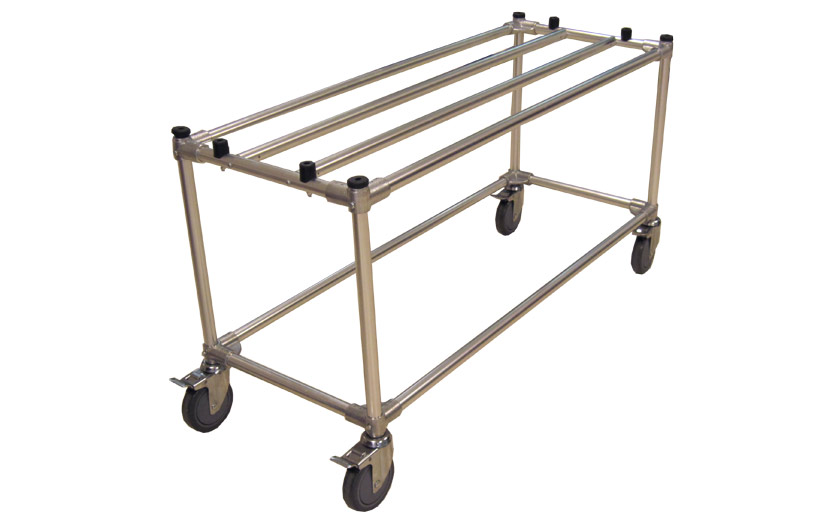Aluminum Display Cart, 800# CapacityLarge 6" wheels roll over terrain with ease