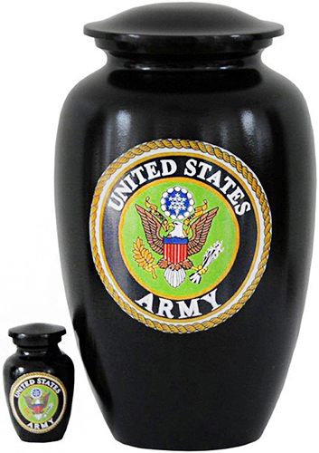 250-A - Brass UrnArmy, Black