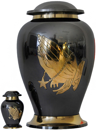 026-A - Brass UrnVelvet Box plus1 KeepsakeBlack/ Mirror Finish