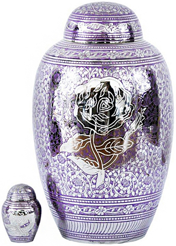 270-A - Brass UrnRose, Purple+Silver