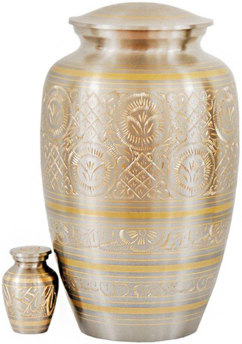 277-A - Brass UrnSilver+Gold