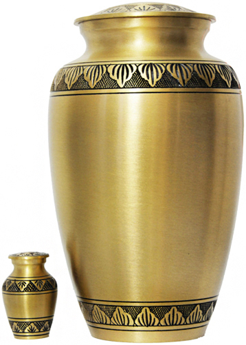 033-A - Brass UrnVelvet Box plus 1 KeepsakeGold