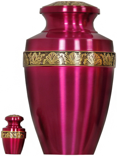 067-A - Brass UrnVelvet Box plus1 KeepsakeHot Pink