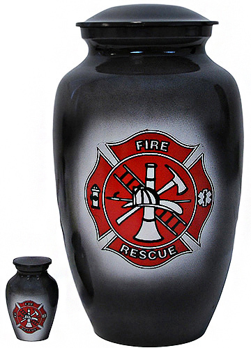303-A - Brass UrnVelvet Box plus1 KeepsakeFire Rescue