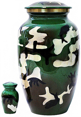 323-A - Brass UrnVelvet Box plus1 KeepsakeCamo
