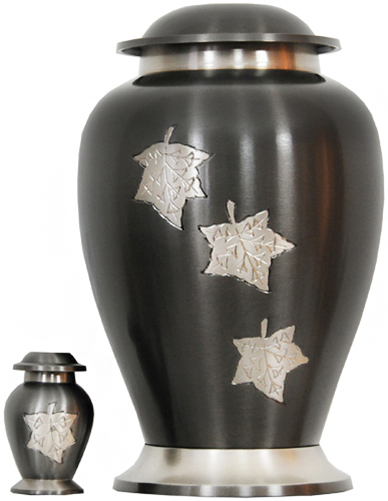 148-A - Brass UrnVelvet Box plus1 KeepsakeCharcoal