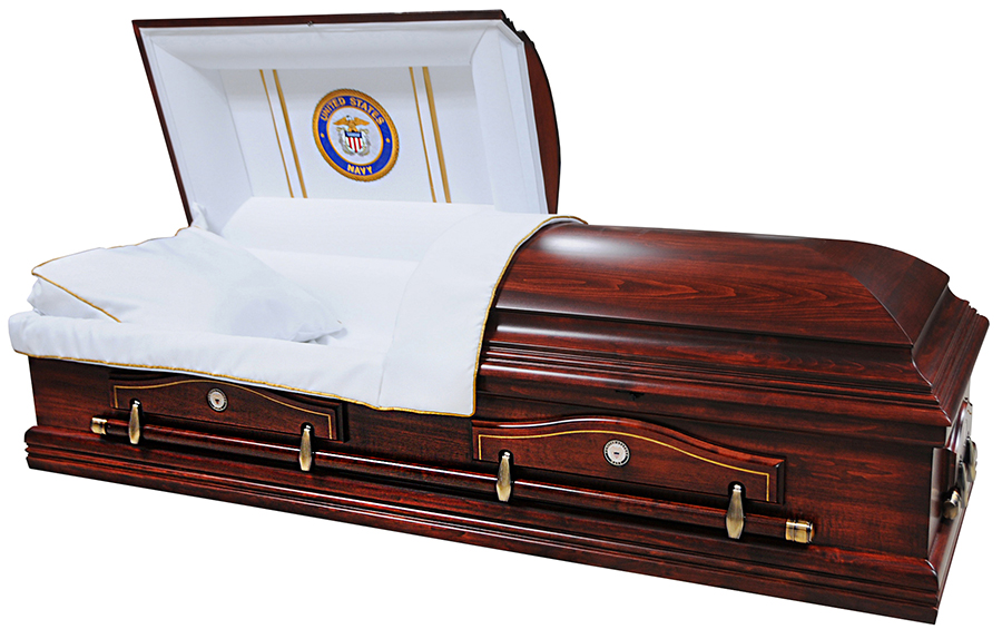 Navy Casket — Solid Poplar White Interior