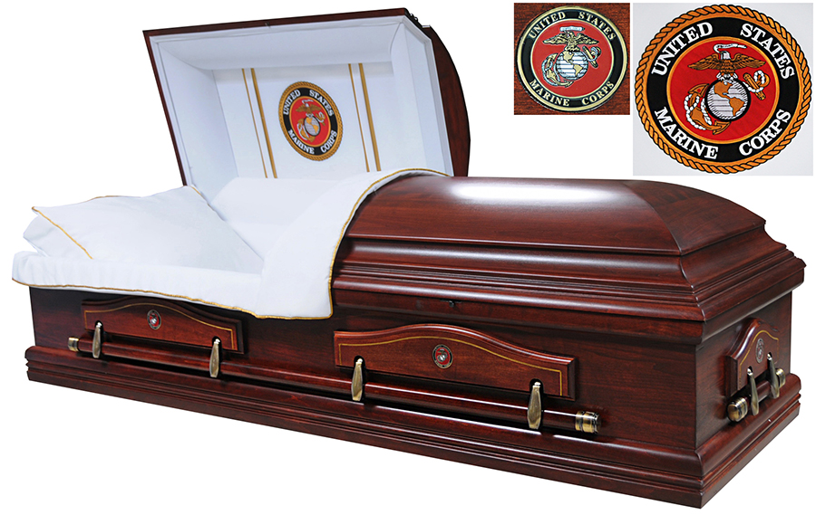 Marine Corps Casket — Solid Poplar White Interior