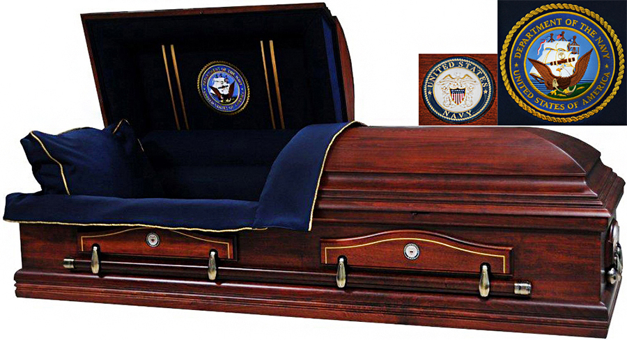 Navy Casket — Solid Poplar Navy Blue Interior